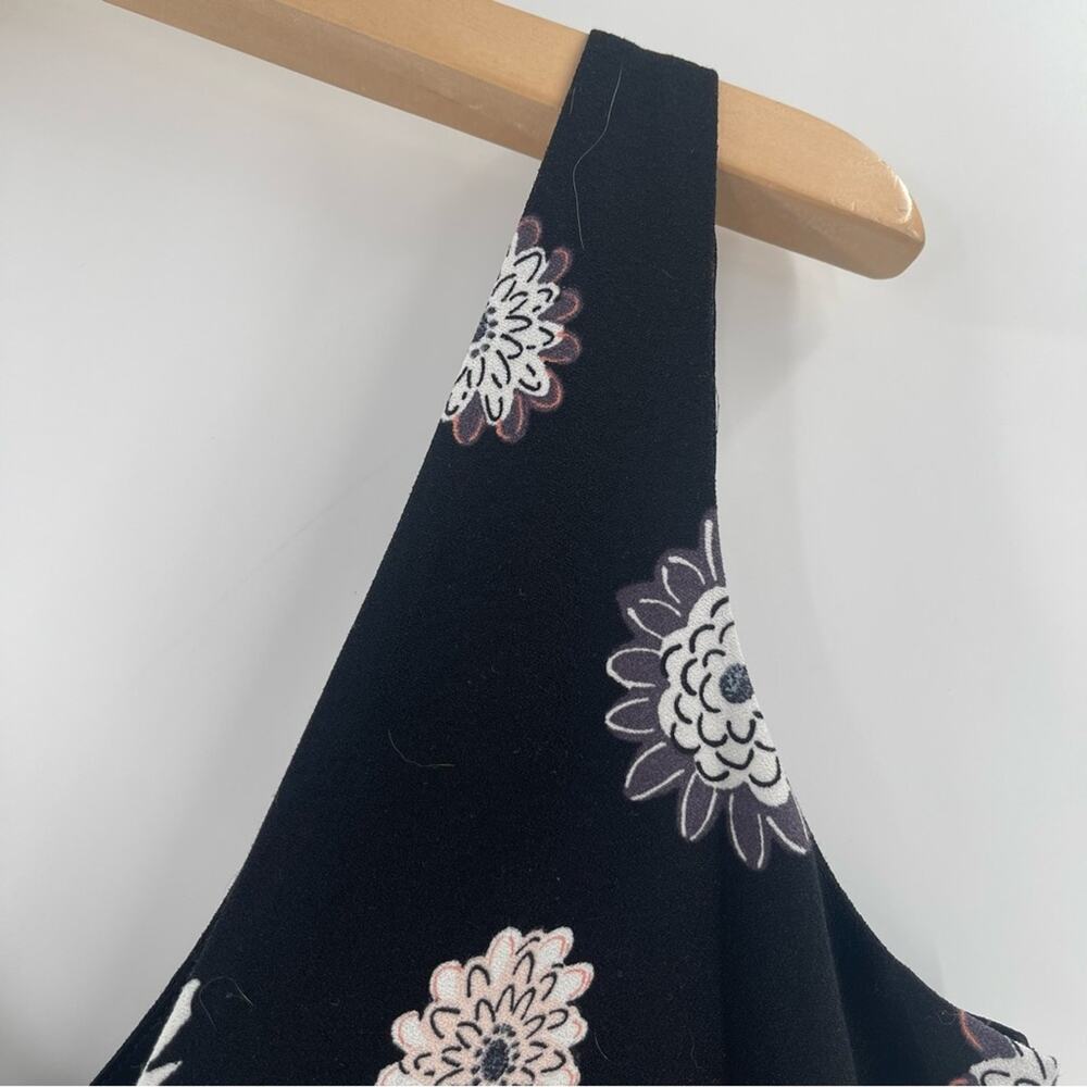 ANN TAYLOR LOFT Outlet Jumpsuit Size Extra Small Black Bloom Floral Office Work - Picture 8 of 12